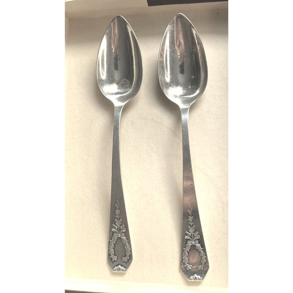 2 Whiting Manufacturing Co Madame Jumel Pattern Sterling Silver Spoon 5.25"